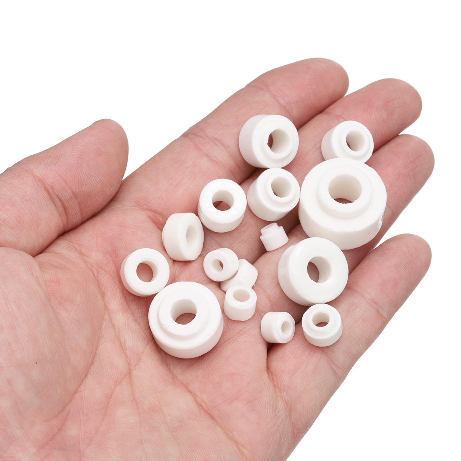 10 Pcs Ceramic Insulator Bead, 6.2mm x 14mm x 11mm Ceramic Tube