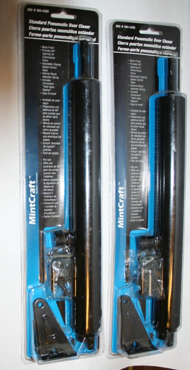 (2) Mintcraft 004-4289 Standard Pneumatic Door Closer Black Color