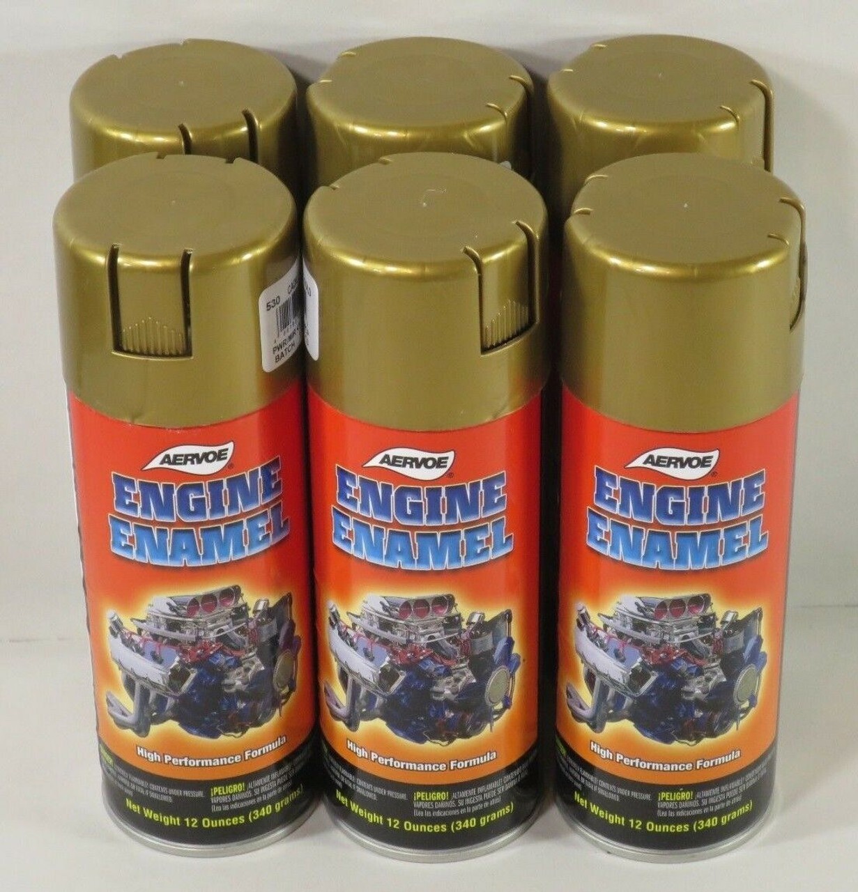 Aervoe Cadillac Gold Engine Enamel Spray Paint 530 – 6-Pack
