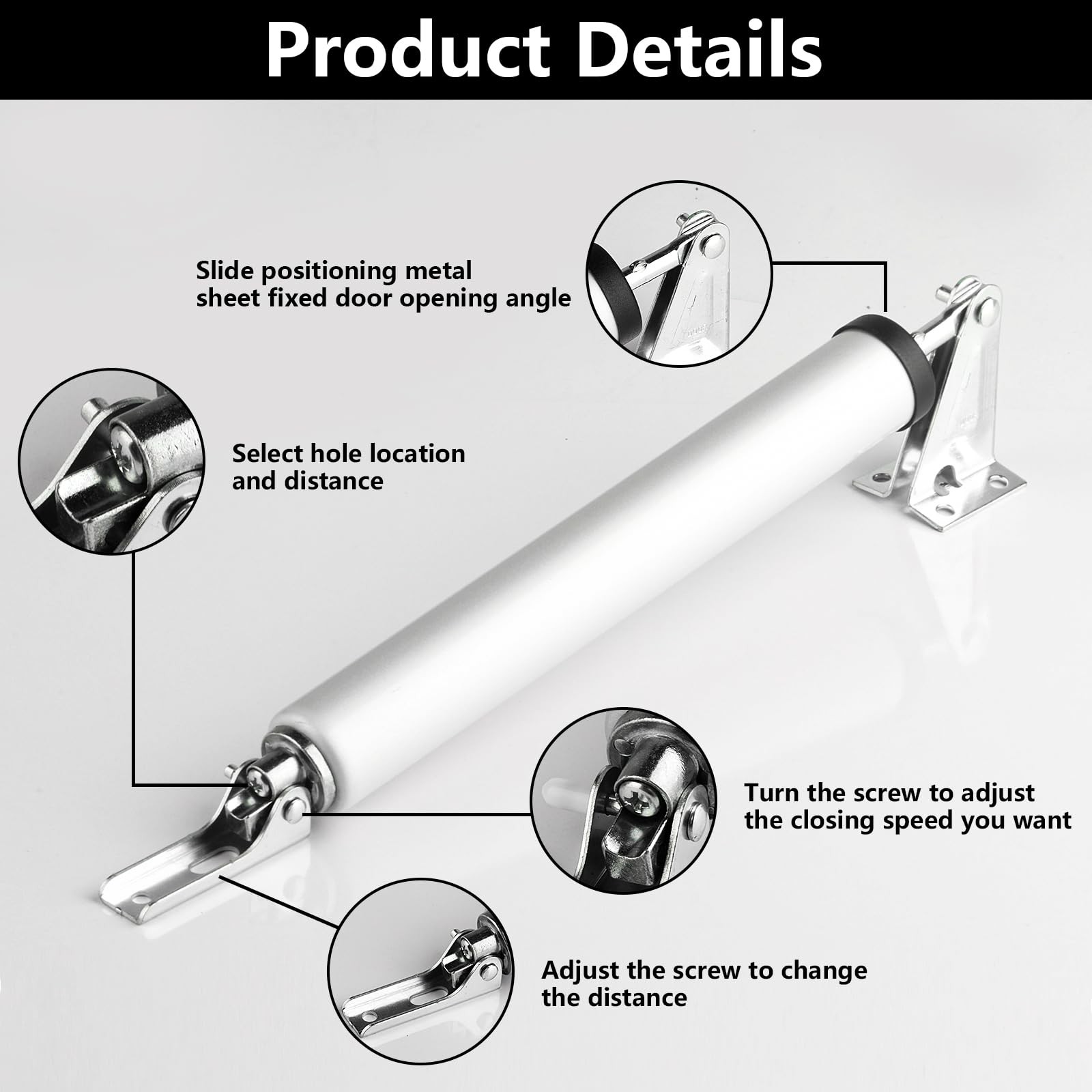 Heavy Duty Pneumatic Screen and Storm Door Closer,1 Set Screen Door Closer,Pn…