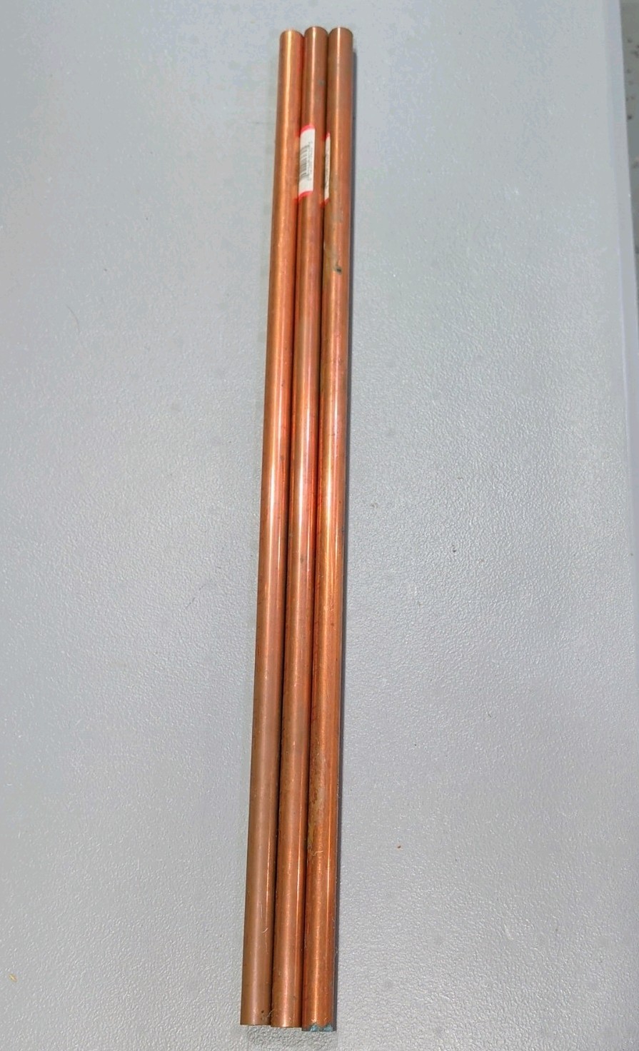 Lot of 3 Cerro Flow Type M Hard Straight Copper Pipe .5″ x 2ft 662386160305 New