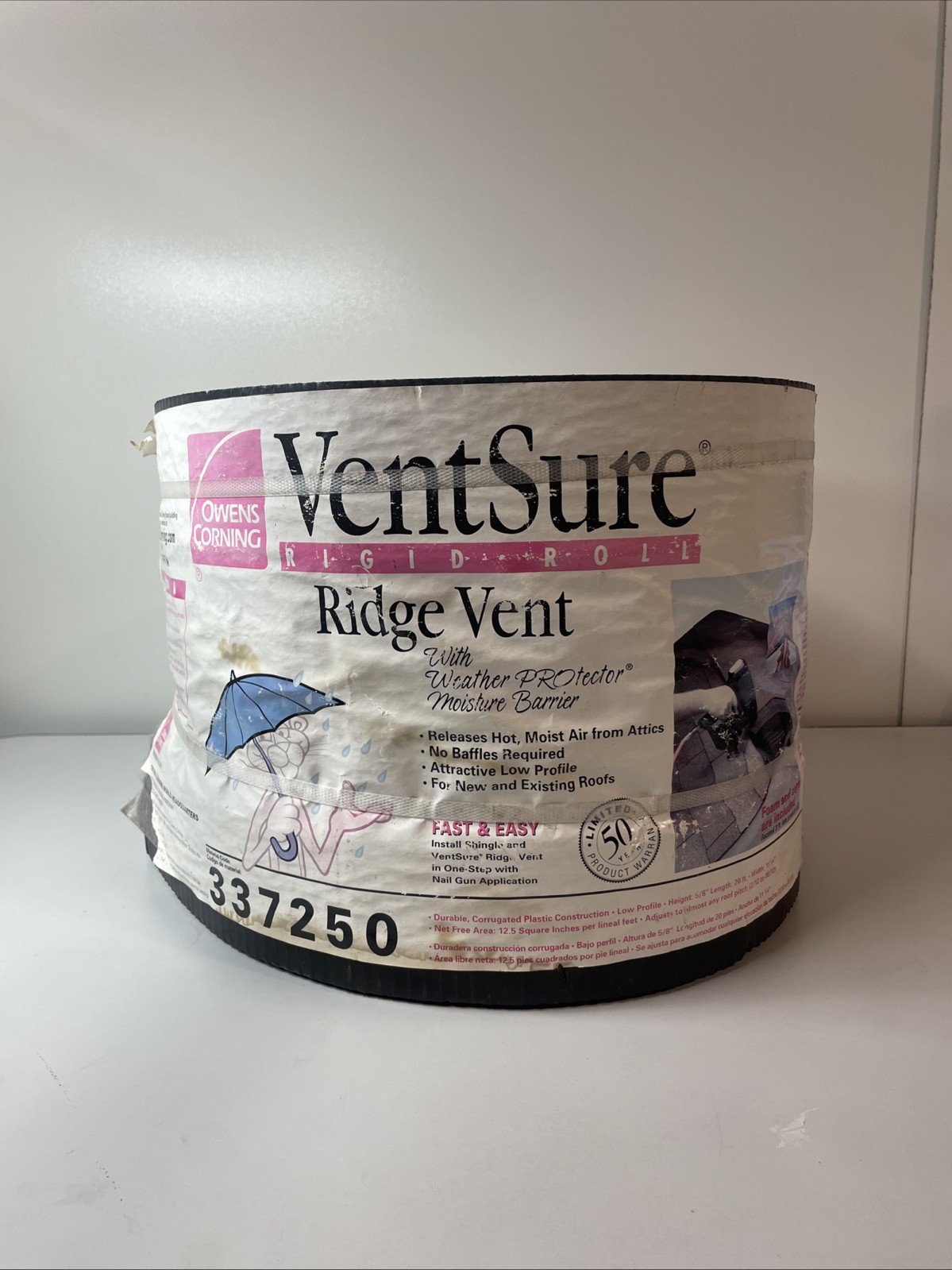 Owens Corning Ventsure 11 1/4″ x 20′ x 5/8″ Ridge Vent With Moisture Barrier NEW
