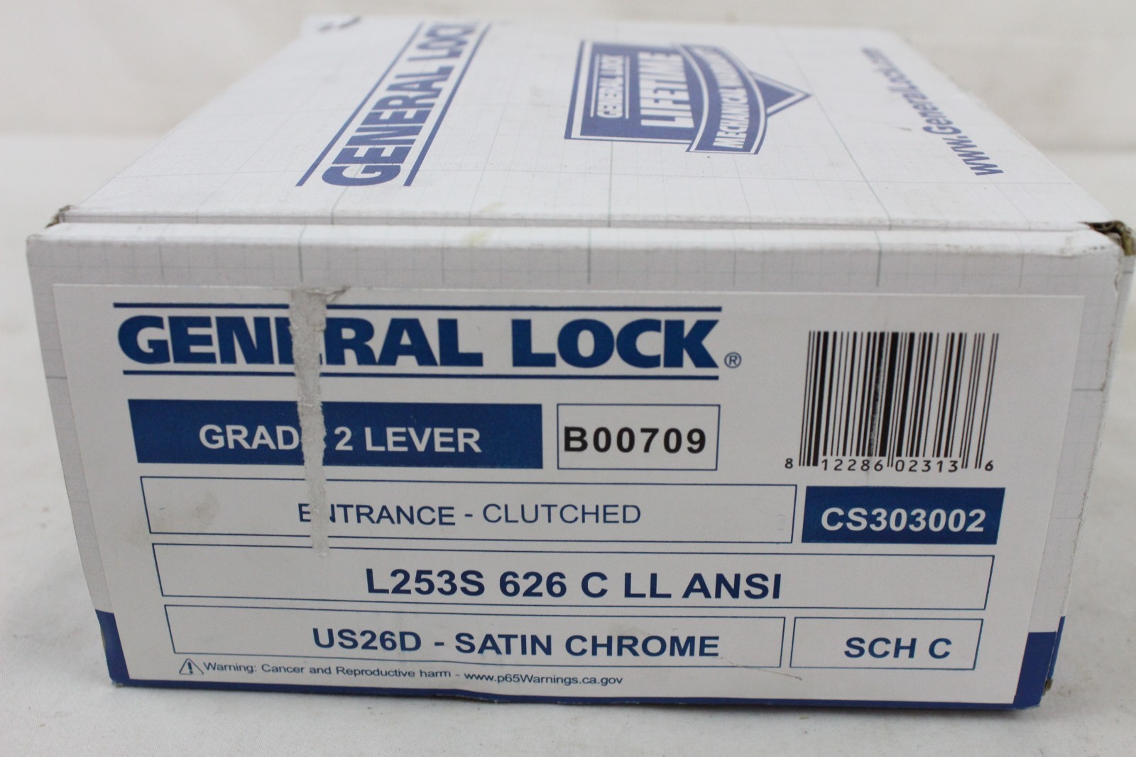 General Lock Grade 2 Lever 626 L253S 626 C LL ANSI Satin Chrome US26D CS303002