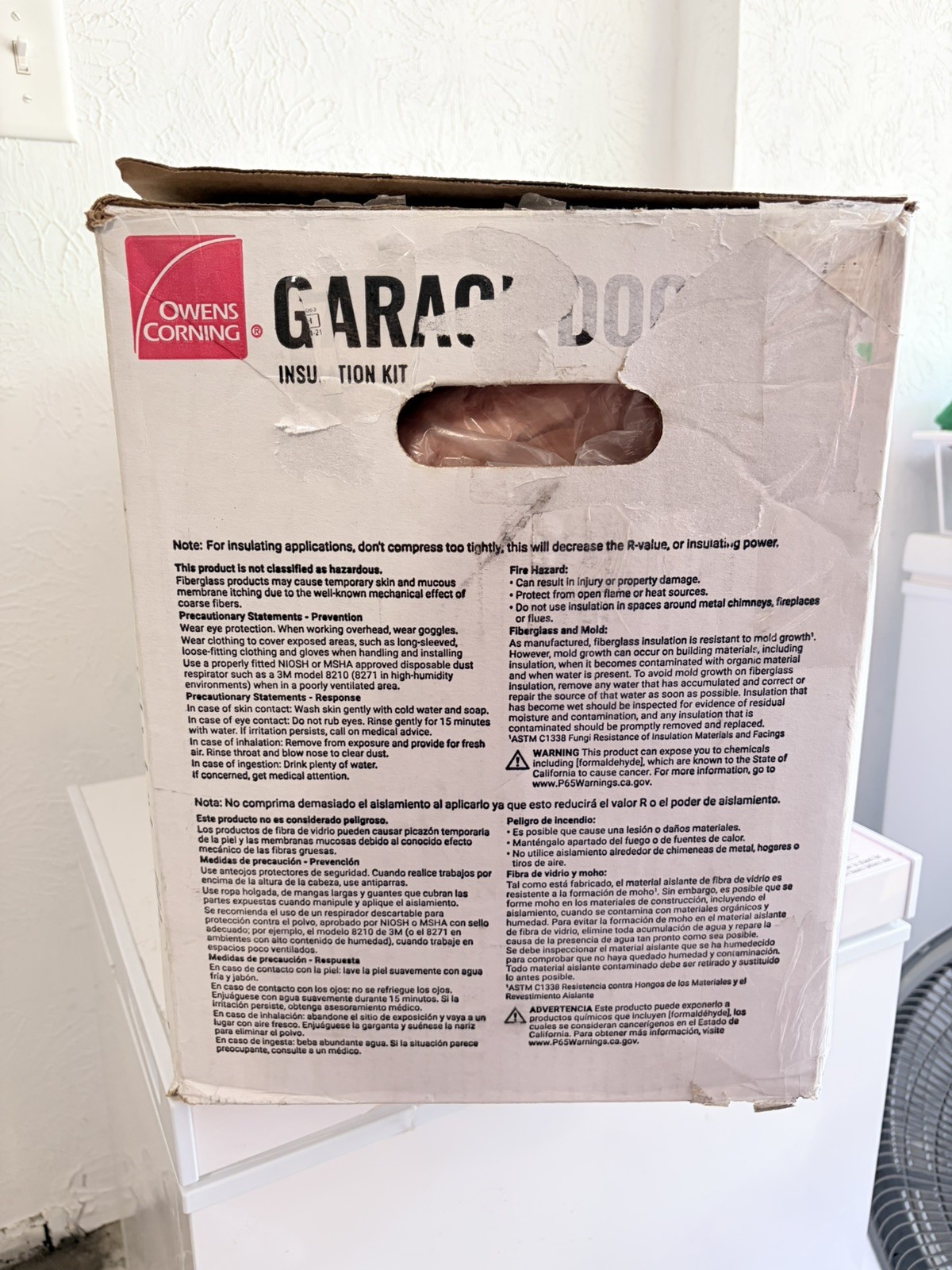 Owens Corning Garage Door Fiberglass Insulation 22” x 54” 3 Rolls ONLY