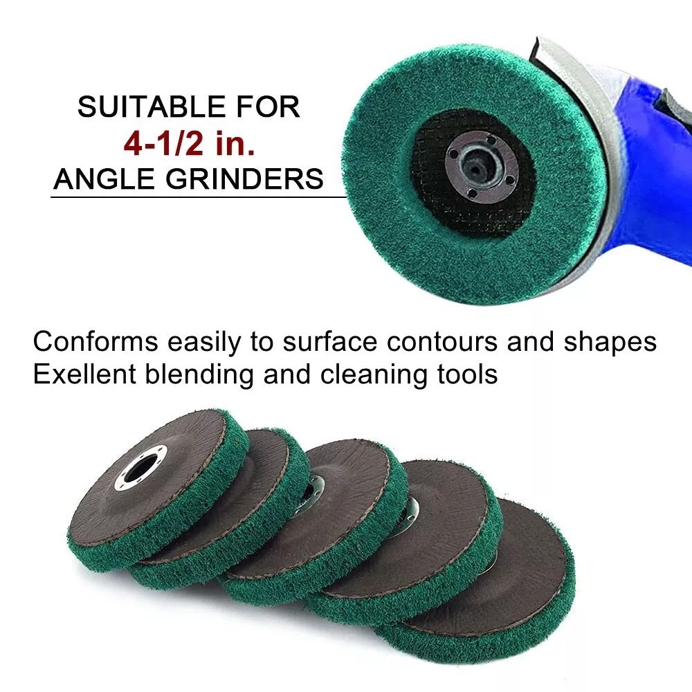 10PCS 4-1/2″ Nylon Flap Discs 180 Grit Metal Deburring Rust Removal Wheel