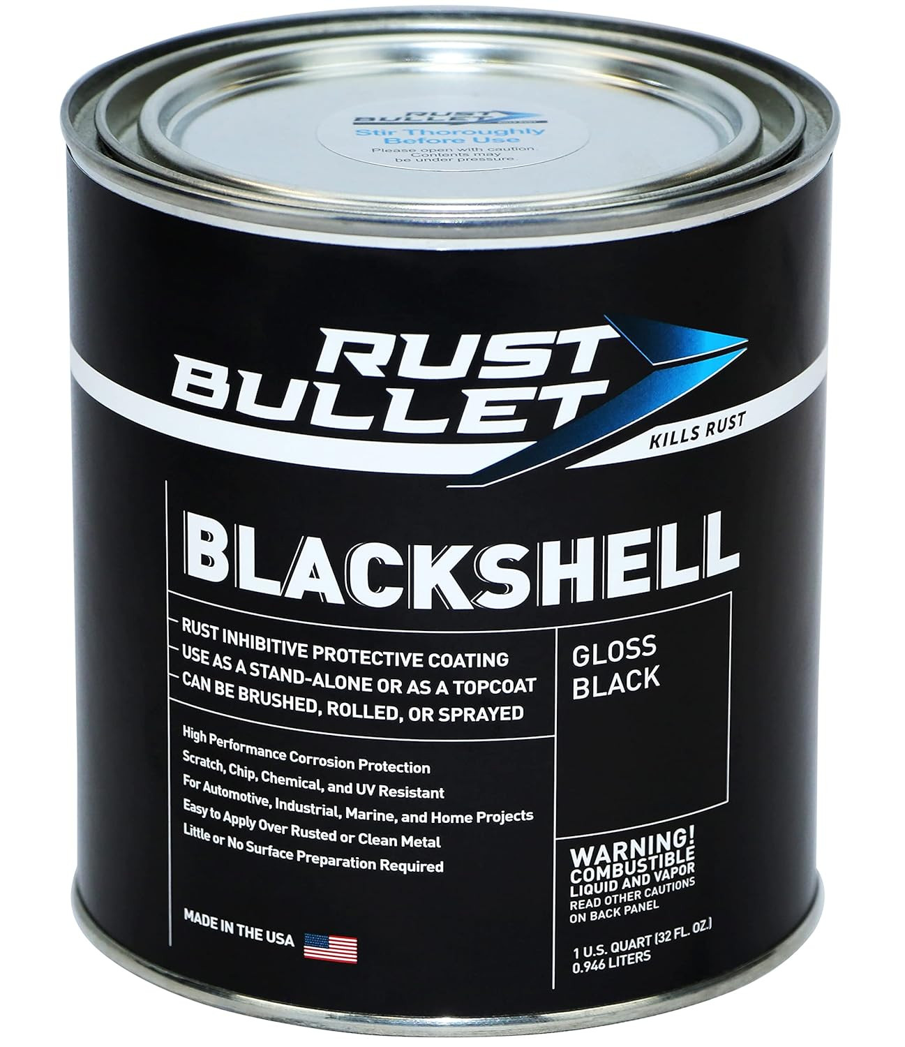 BlackShell Negro Brillante 1 Cuarto Antioxido UV Larga Duracion Proteccion Metal