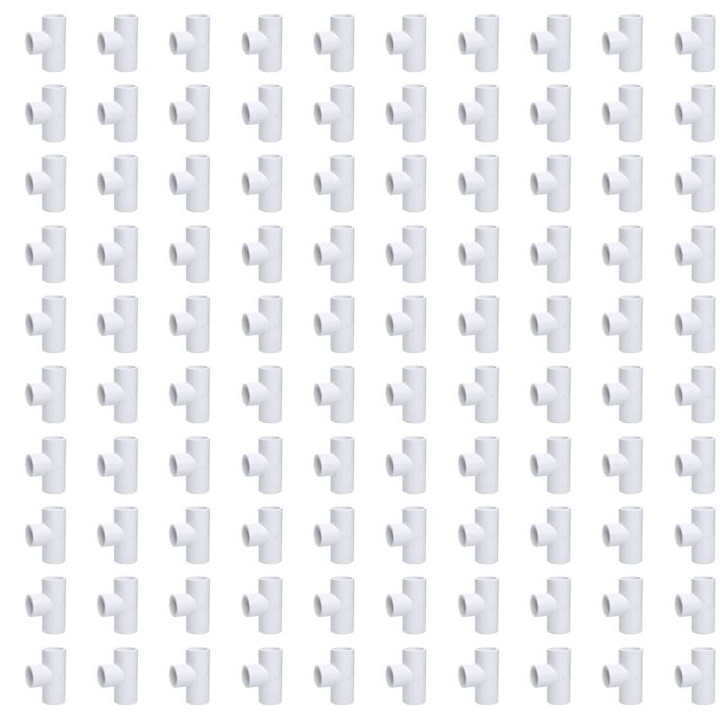 100pcs 3/4 in. Schedule 40 PVC Tee 3-Way Pipe Fitting NSF ASTM D2466 Plumbing