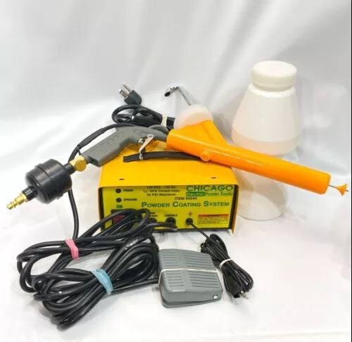 Chicago Electric Powder Coating System 94244 Paint Gun 120V W Red Yellow White