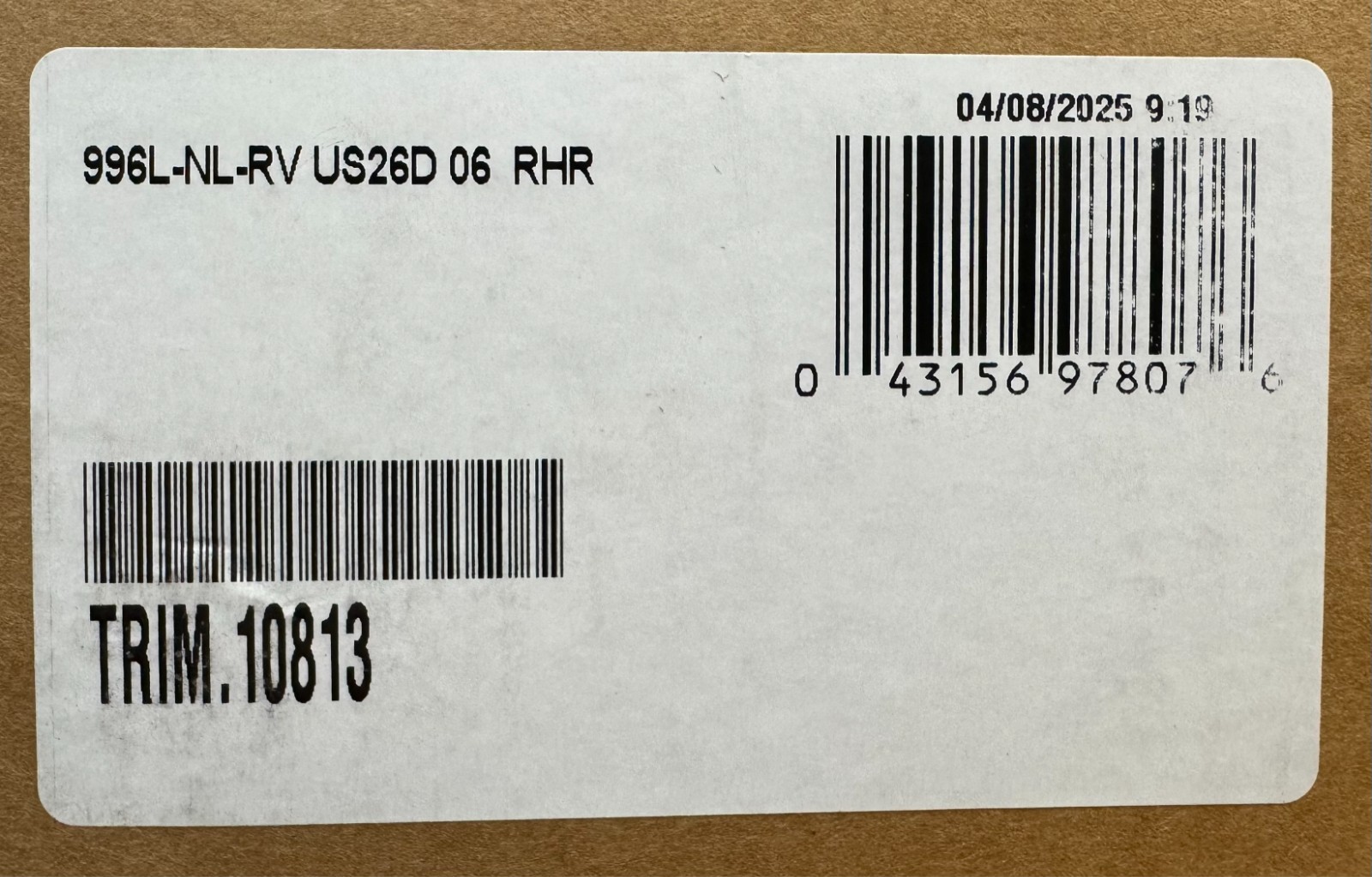 Von Duprin 996L-NL-RV US26D 06 RHR Door Handle TRIM 10813