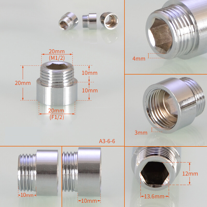 Brass Extender Adapter 1/2″ BSP Male-Female Connector Pipe Fitting 10-100mm Long