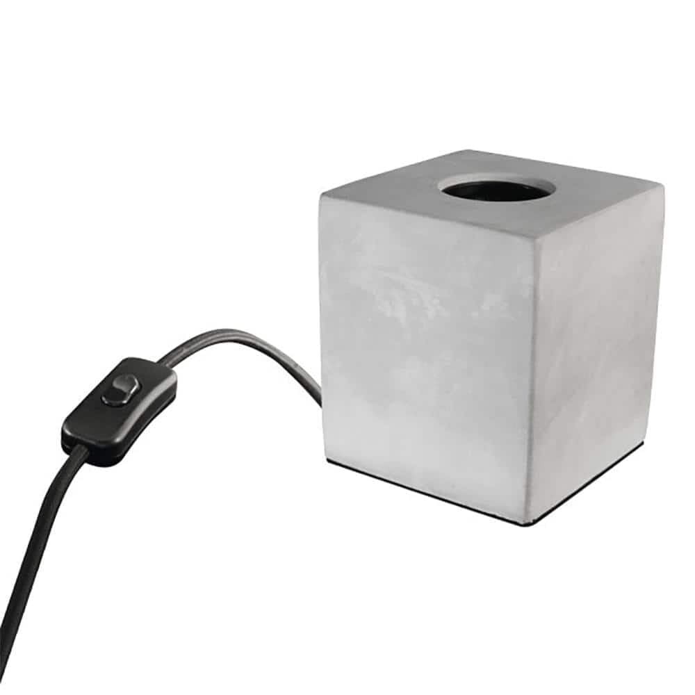 Feit Electric Gray 60W Industrial Style Table Cube Lamp Base