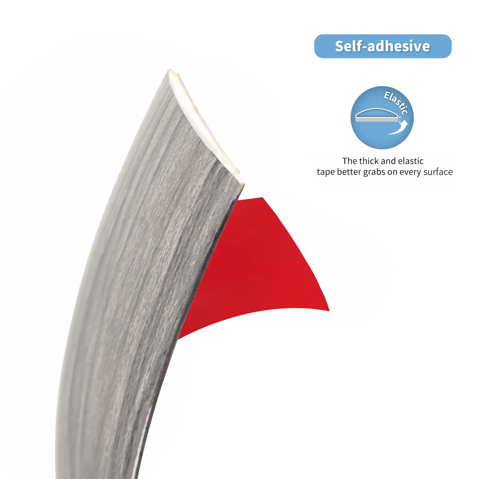 Art3d Self Adhesive Vinyl Floor Transition Strip, Laminate 4 FT, Gray