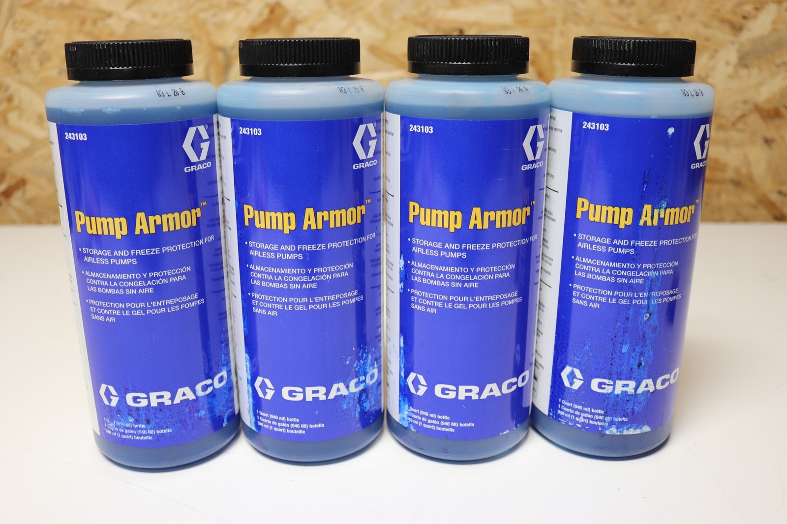 4x Lot 1qt – Graco 243103 Pump Armor Storage & Freeze Protection 4 Airless Pumps