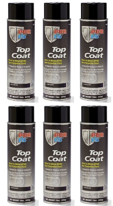 POF.46118 POR-15 INC 46118 Top Coat DTM Paint, 15 oz Aerosol Can (6 Pack)