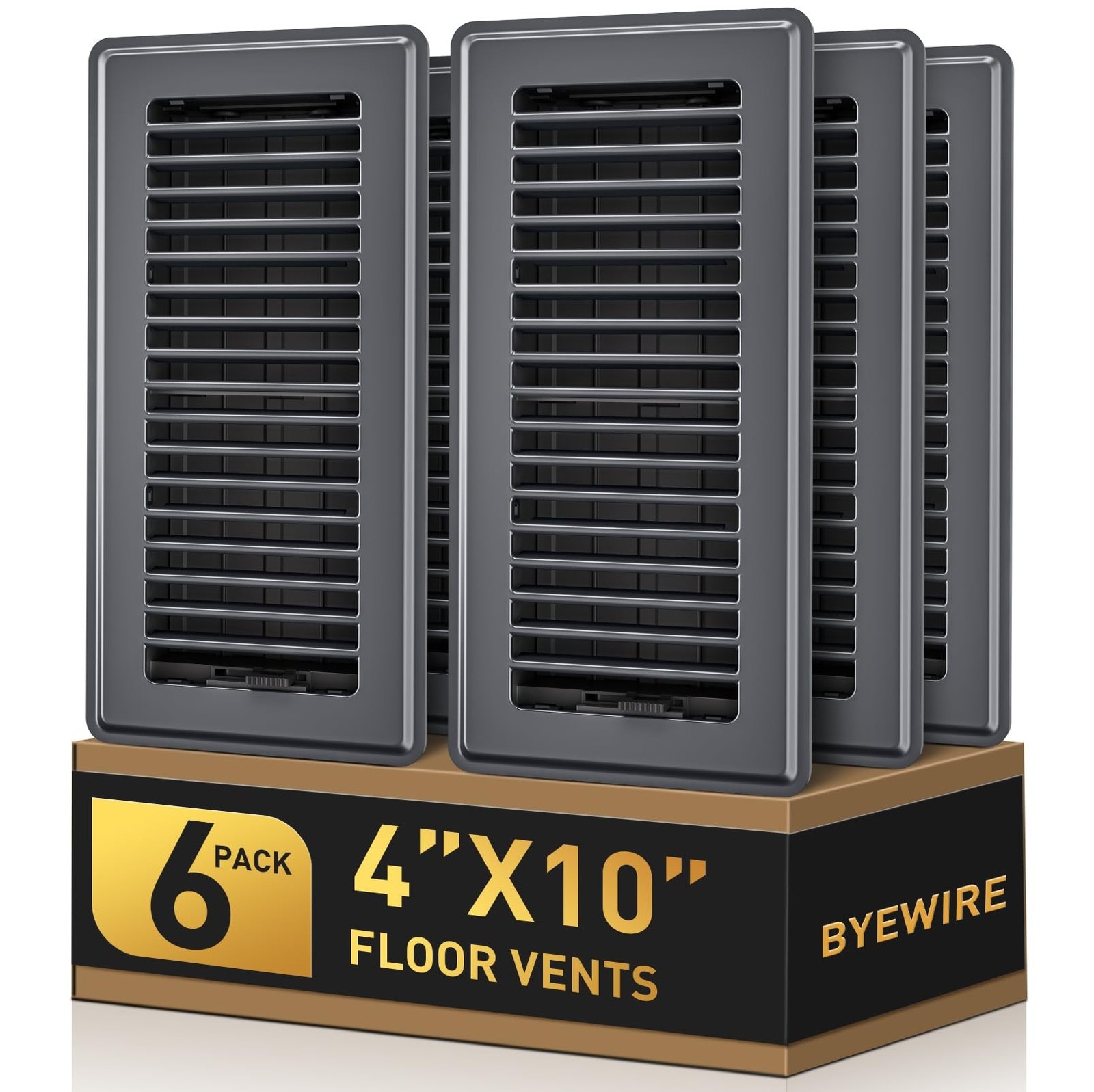 4×10 Floor Register, Floor Vent Covers for Home Floor, Sidewall, Heavy Duty S…