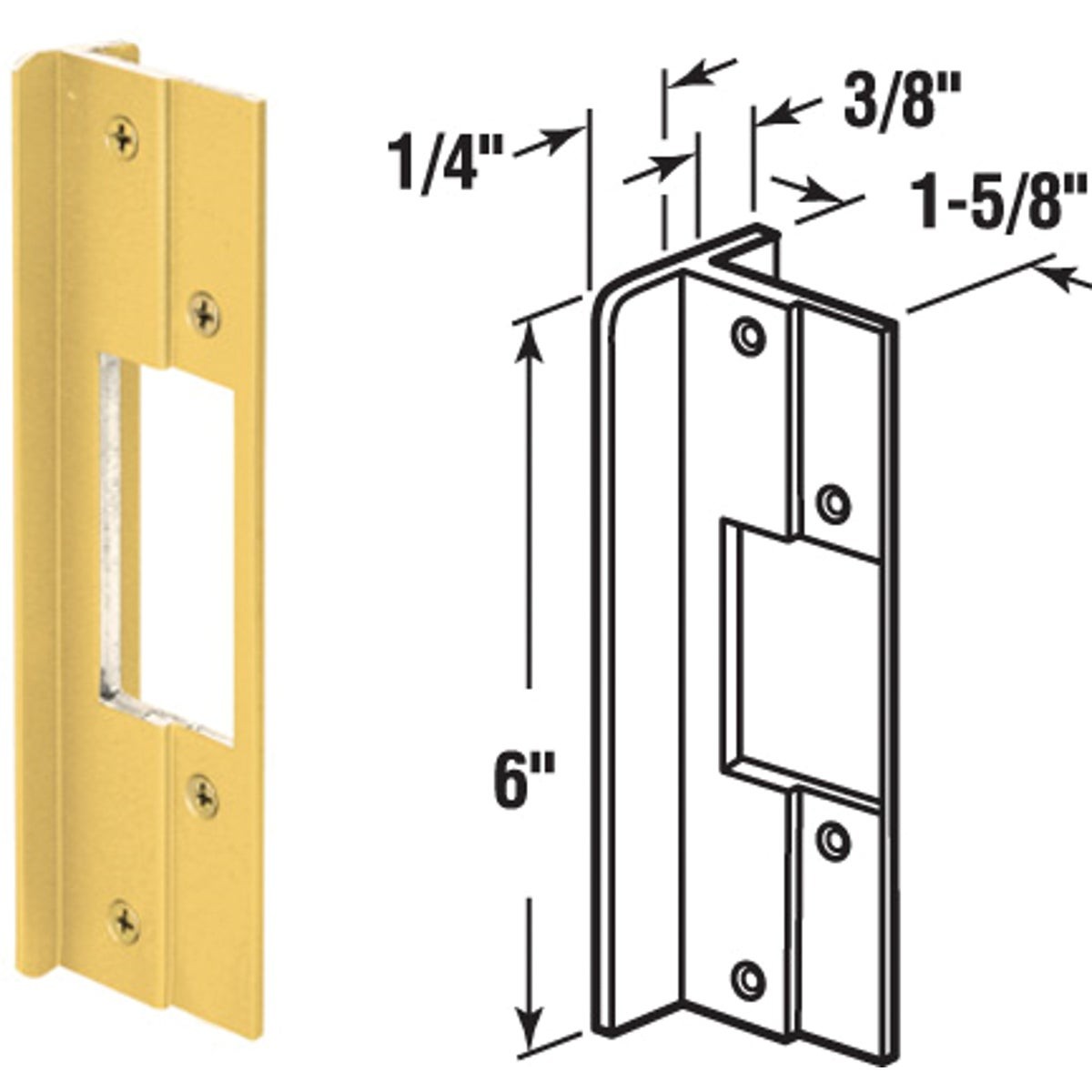 Defender Security Brass Aluminum Latch Guard U 9482 Pack of 6 PRIME-LINE