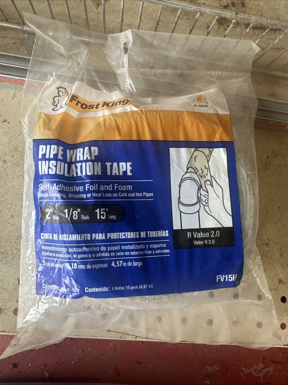 Frost King Fv15h 2″ X 15 Ft. Foam & Foil Pipe Insulation Wrap