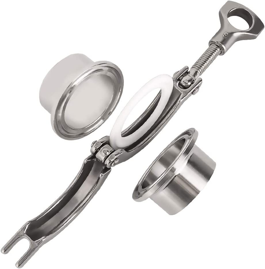 OD 1-1/2 – 4 in Sanitary Weld Ferrule + Tri Clamp + PTFE Gasket stainless steel
