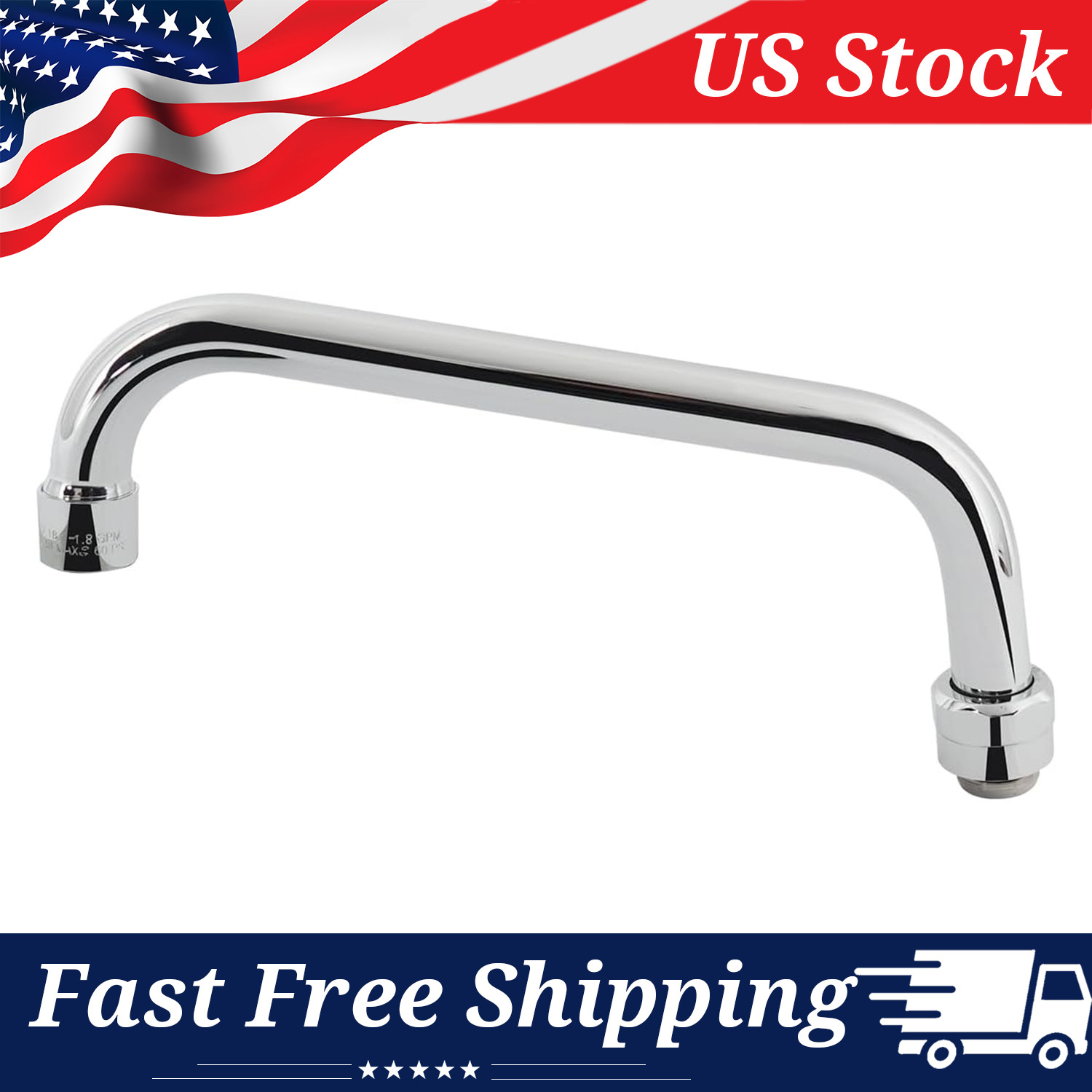 Commercial Grade 8-Inch Swivel Spout Replacement Kit for Kitchen Sink Faucets