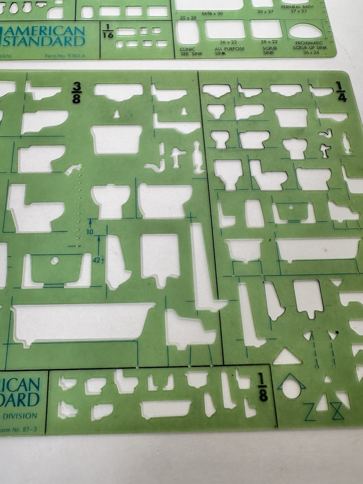 Vintage American-Standard Plumbing Fixtures Template Architect Engineer Drafting