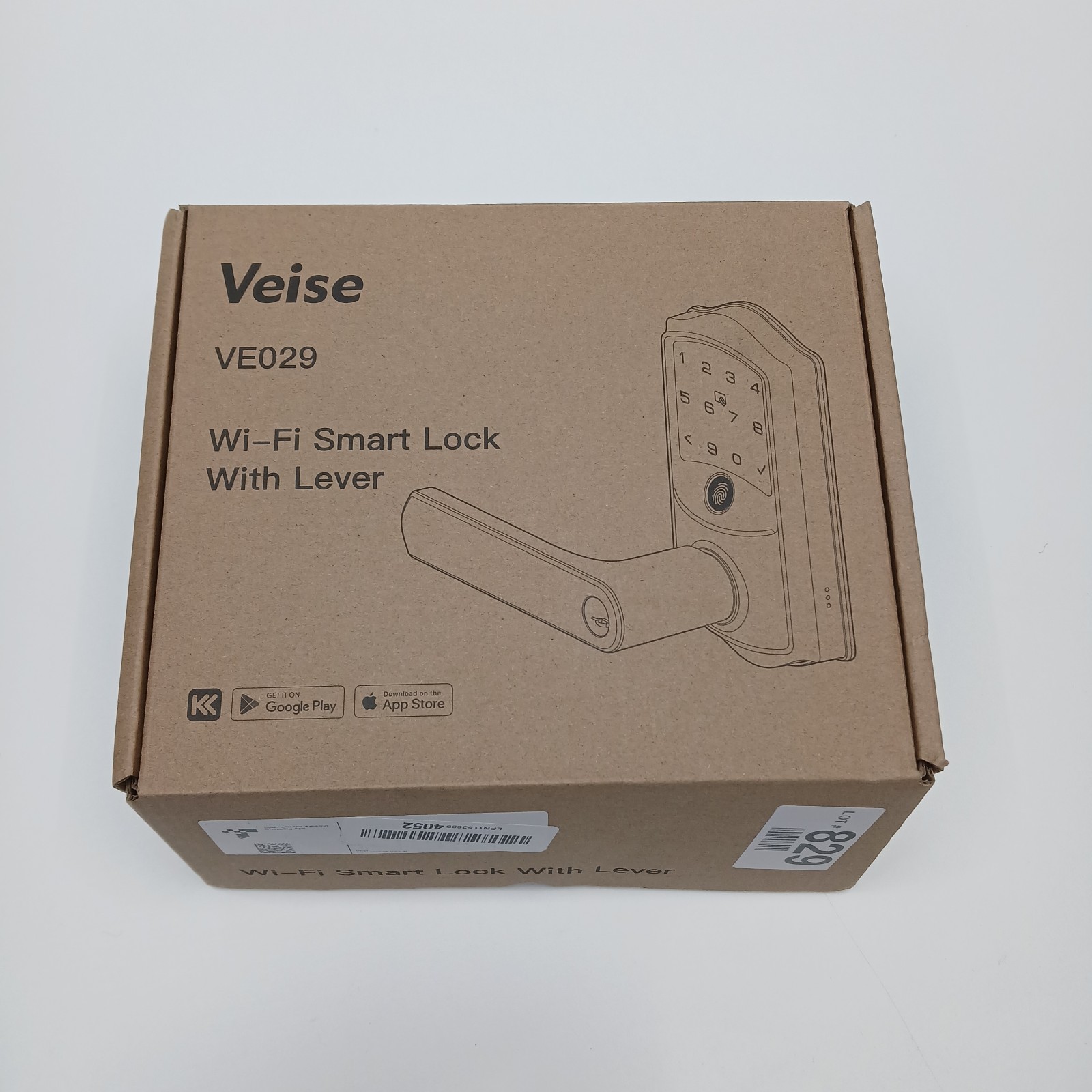 Veise VE029 WiFi Smart Lever Lock, Fingerprint Keyless Entry Door – Satin Nickle
