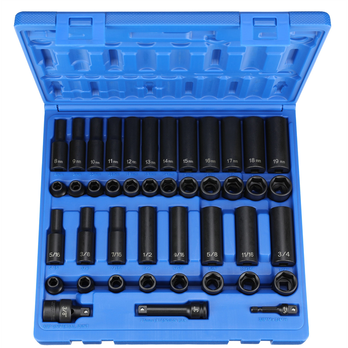 Grey Pneumatic 1243RD Grey Pneumatic 3/8″ Drive 43 Piece Standard/Deep SAE/Metri