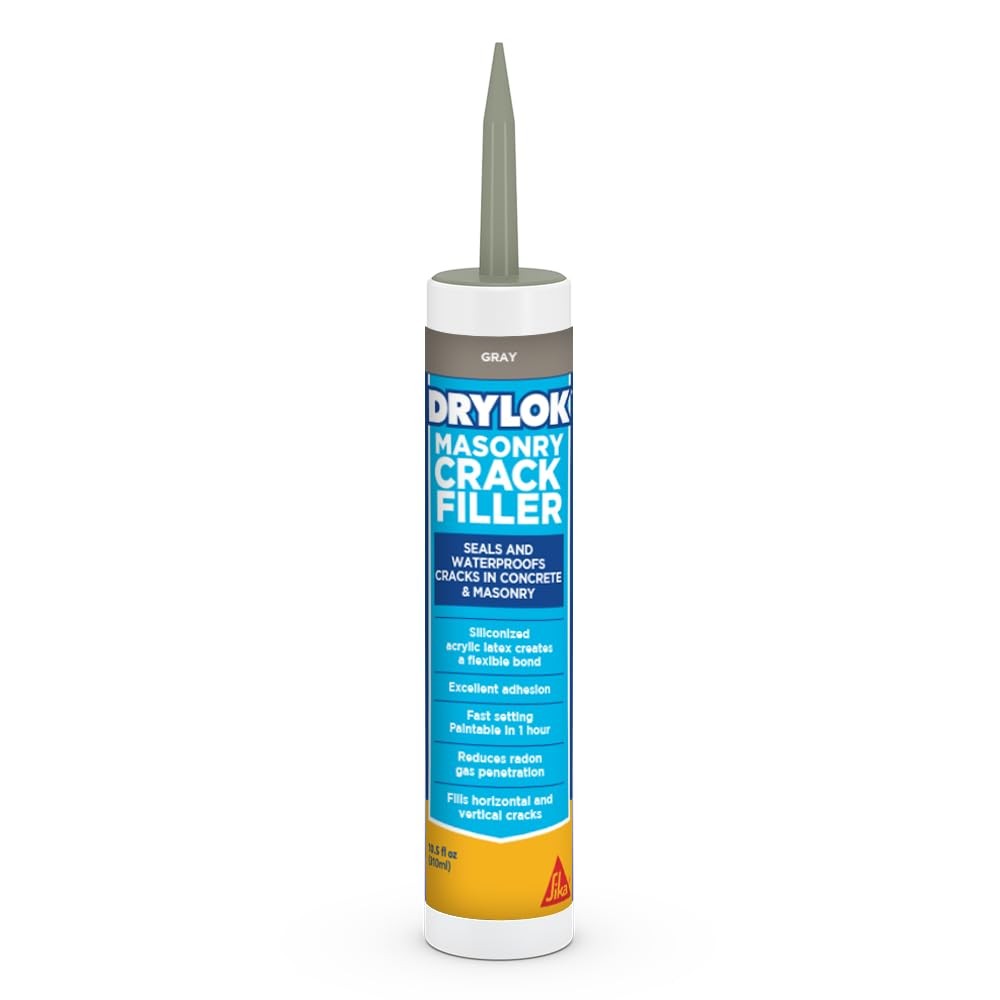 Masonry Crack Filler, 10.5 fl. oz – Seals & Waterproofs Cracks in Concrete, M…