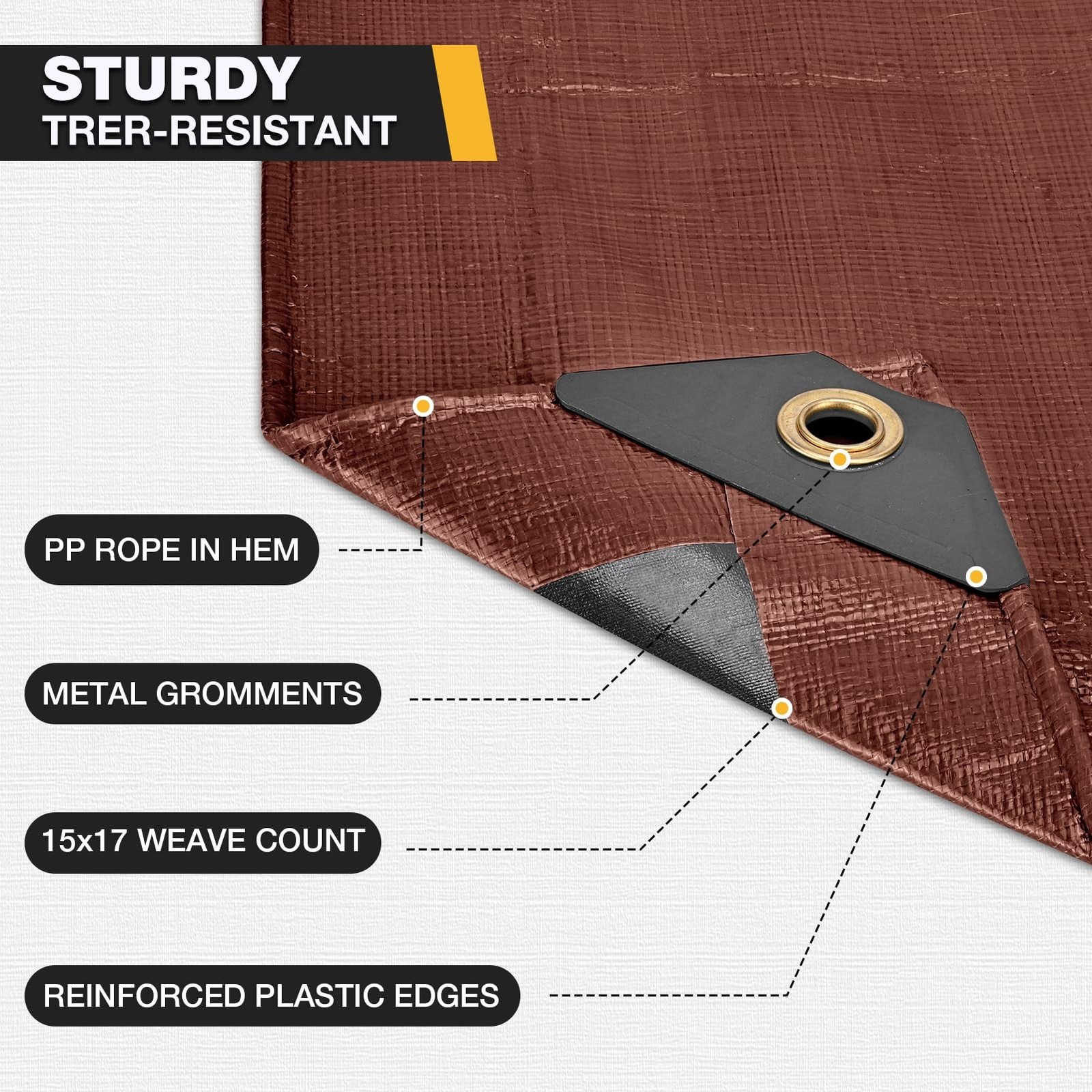 Tarp 12x20FT, 16 Mil Heavy Duty Large Tarps, Waterproof Tarp with Brass Gromm…