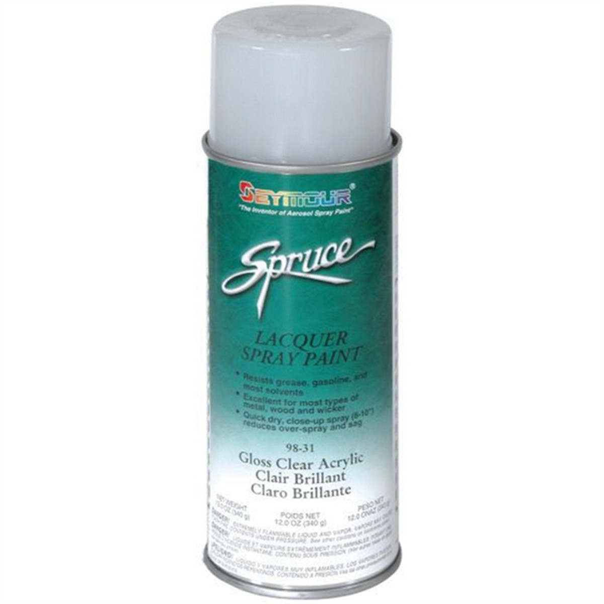 Seymour Spruce 98-31 Fast Drying Lacquer Spray Paint, 16 fl-oz Aerosol Can, Cle