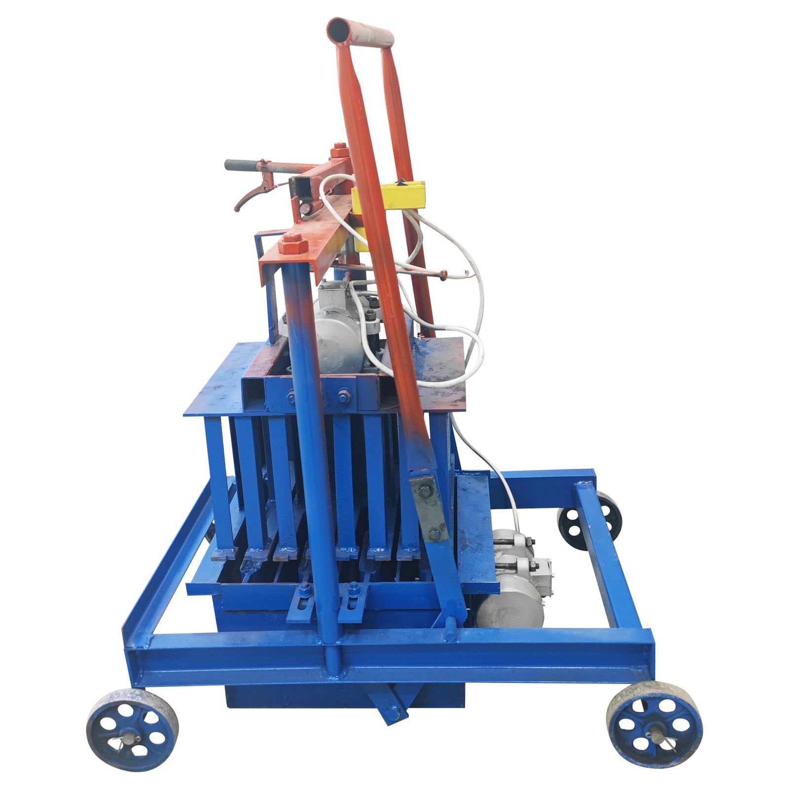 Hand-propelled Hollow Brick Maker 220V H4 4 Blocks Per Cycle Soil Block Former