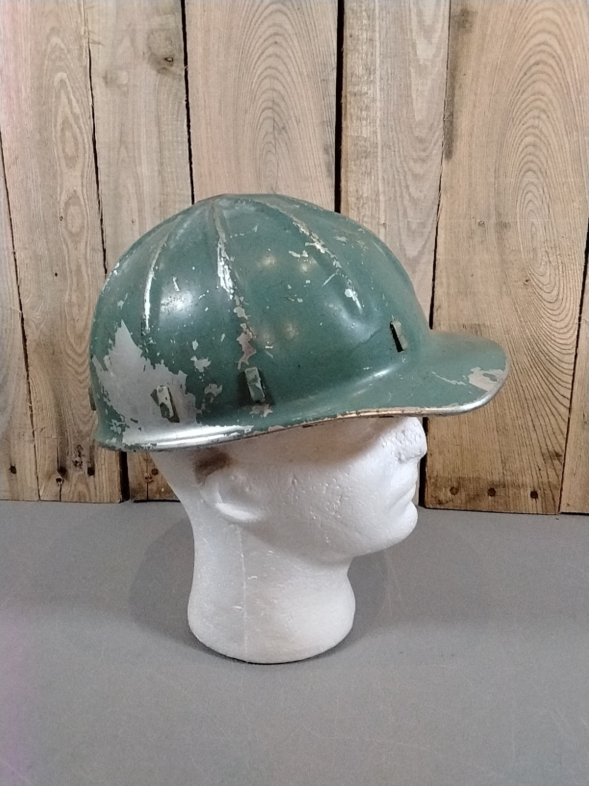 Vintage Aluminum Hard Hat Helmet Painted With Suspension