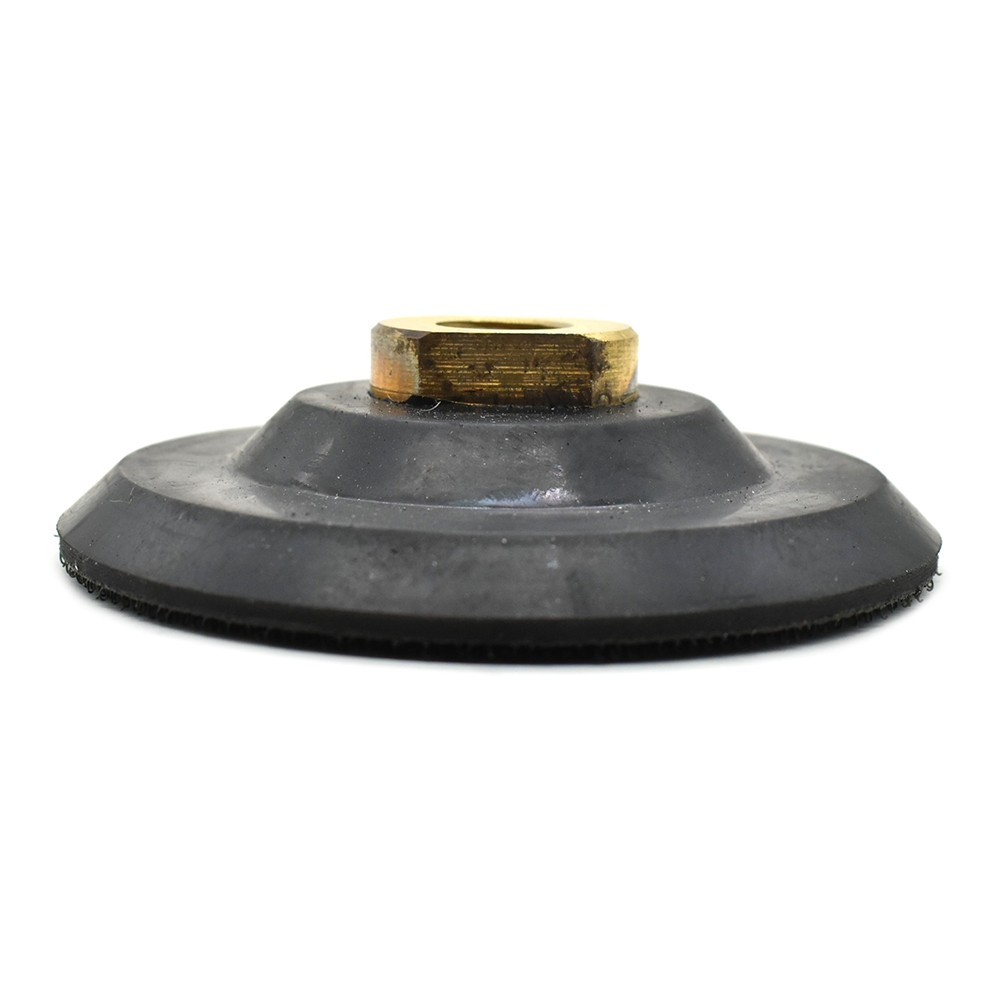 4″ Diamond Semi Flexible Rubber Backing Pad 5/8″-11 Brass Nut Hook & Loop