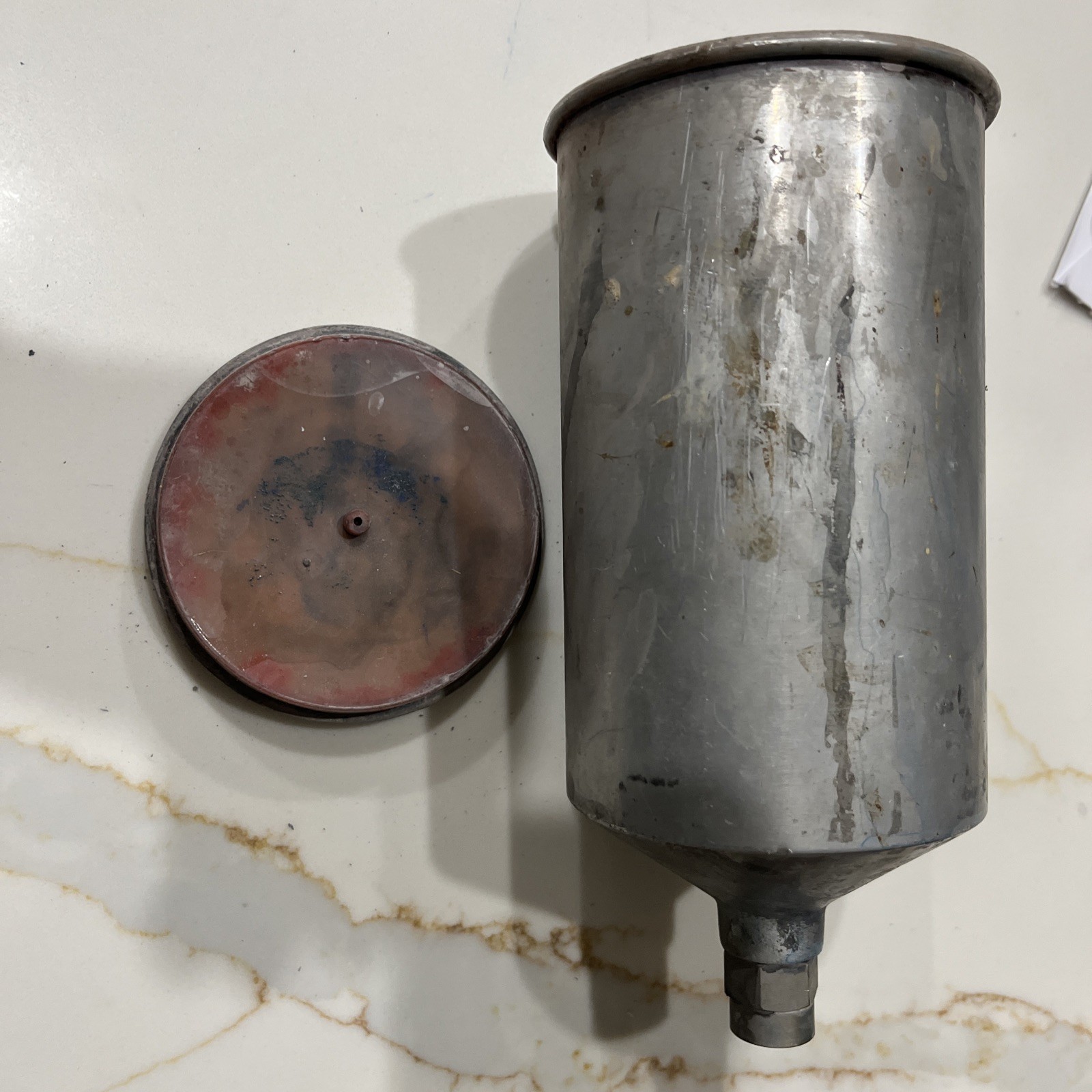 Used 1L (34oz) Aluminum Cup for Sata Jet Spray Gun with female thread