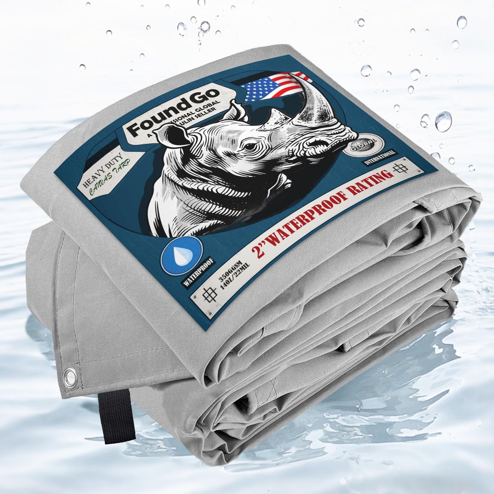 FoundGo Canvas Tarp 10x16ft Heavy Duty Waterproof Tarps with Grommets, UV Res…