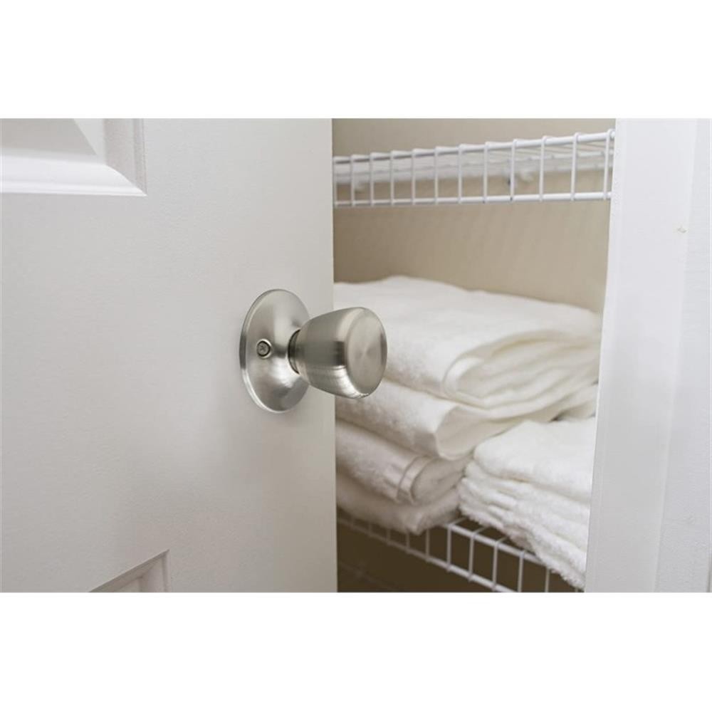 Bowery Hill Brass Tulip Dummy Doorknob in Satin Nickel 2-Pack