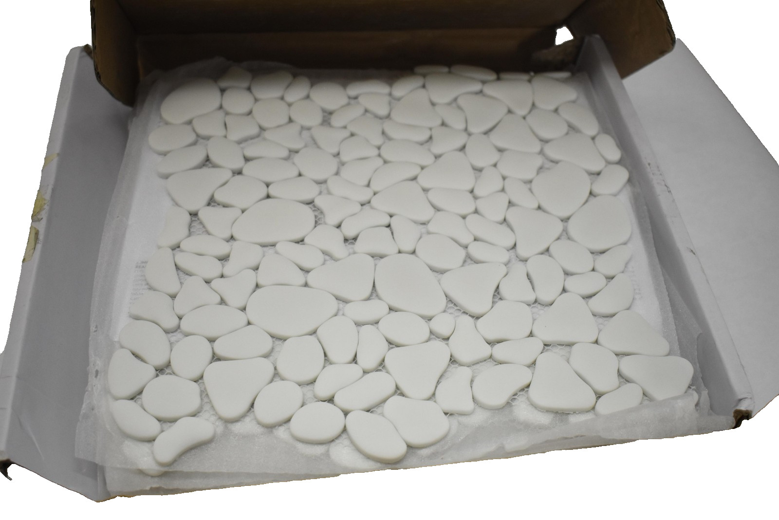 White Pebble Mosaic Tile Sheet Pebble-WHI-10 Bathroom Kitchen Backsplash 7.85sq
