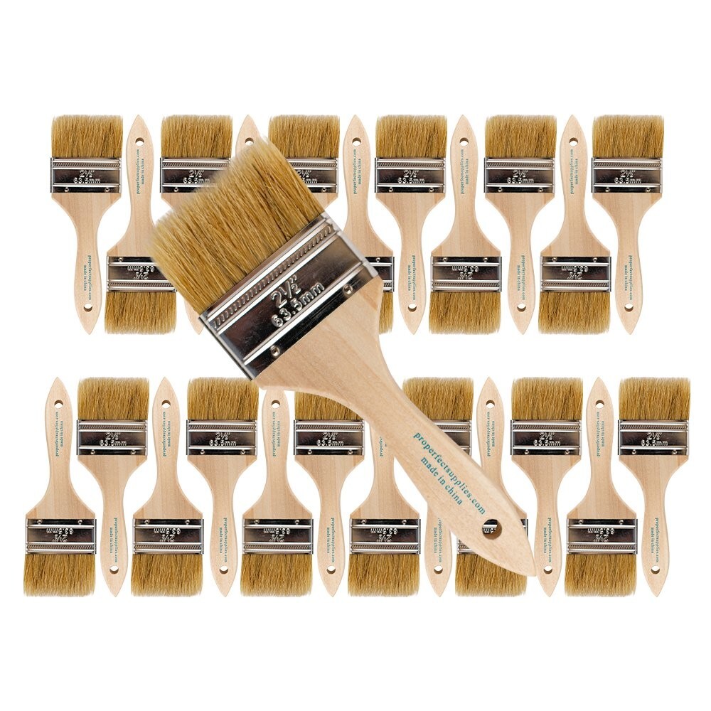 24Pk – 2.5″ Chip Brushes for Paints, Stains, Varnishes, Glues & Gesso