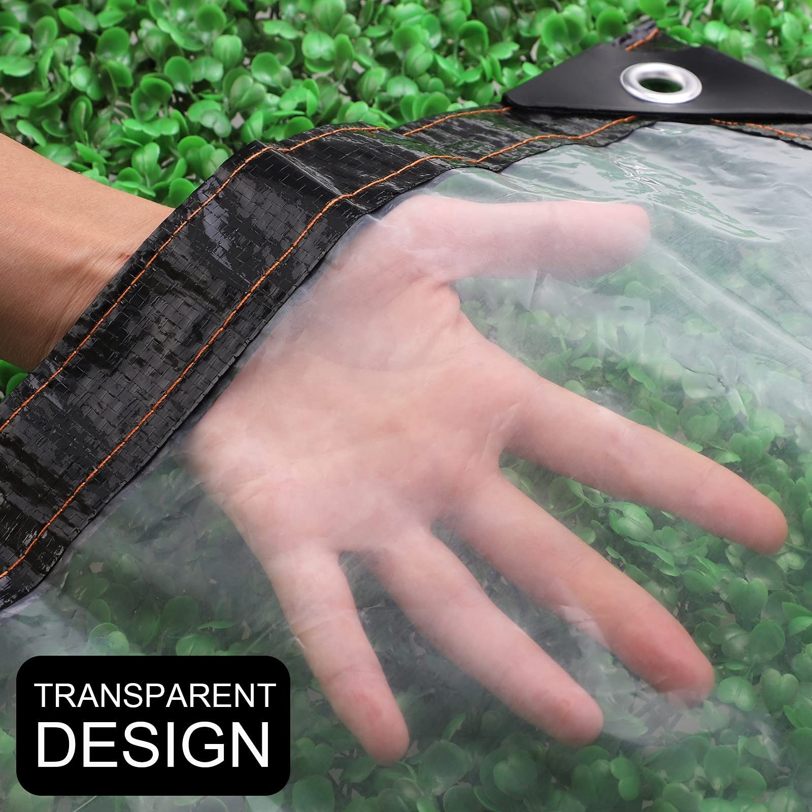 Lrnn Clear Waterproof Cover Tarp 10 x 8 ft Plastic Tarps Heavy Duty with Grom…