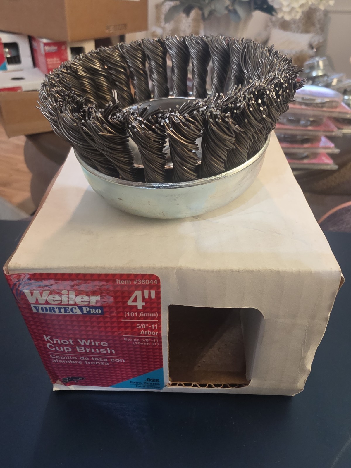 Weiler Vortec 4 In. Knotted 0.02 In. Angle Grinder Wire Brush 36044 Weiler