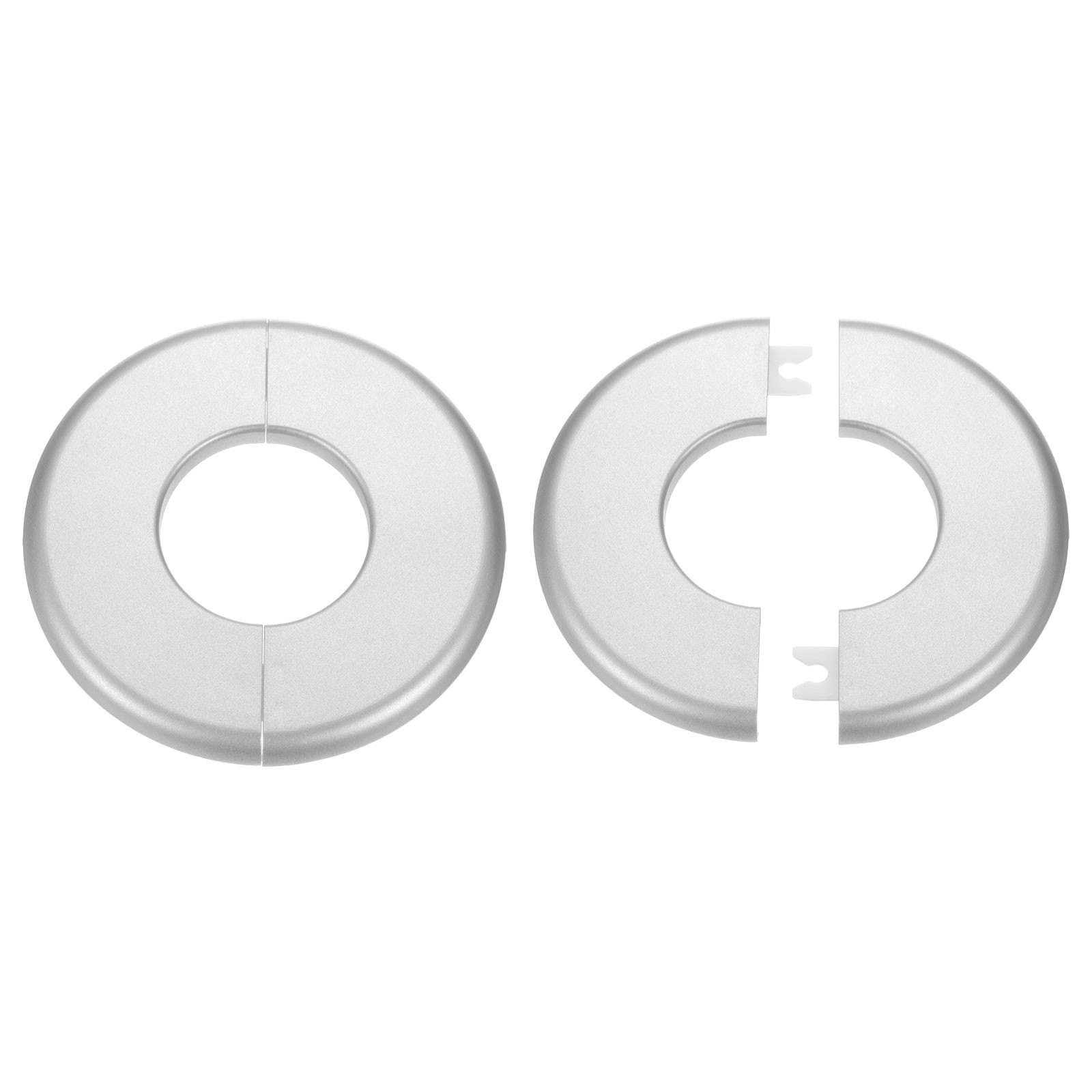 2pcs Wall Split Flange 44mm/1.7″ Self-Adhesive Plumbing Cover Plates Silver