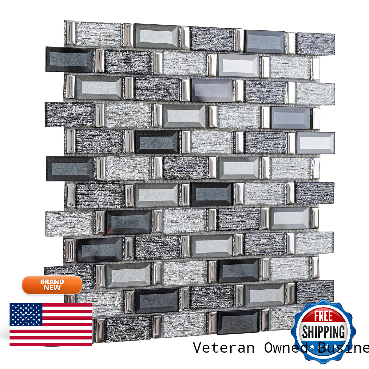 Sodi Mosaic Grout-Free Real Glass Mosaic Tile For Kitchen Shimmering Mosaic