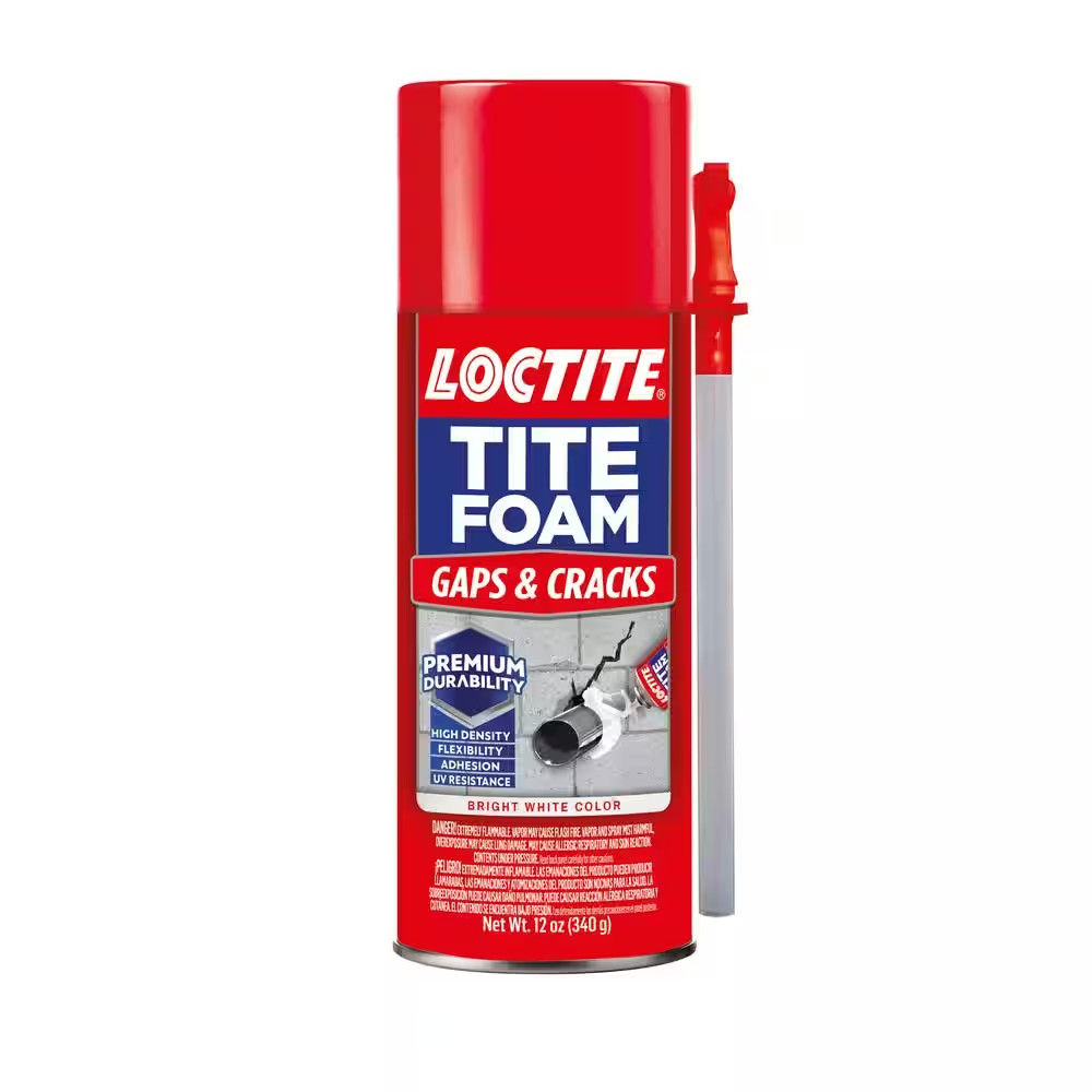 TITE FOAM Gaps and Cracks Spray Foam, Bright White, 12 Oz. Can, Insulating Spray