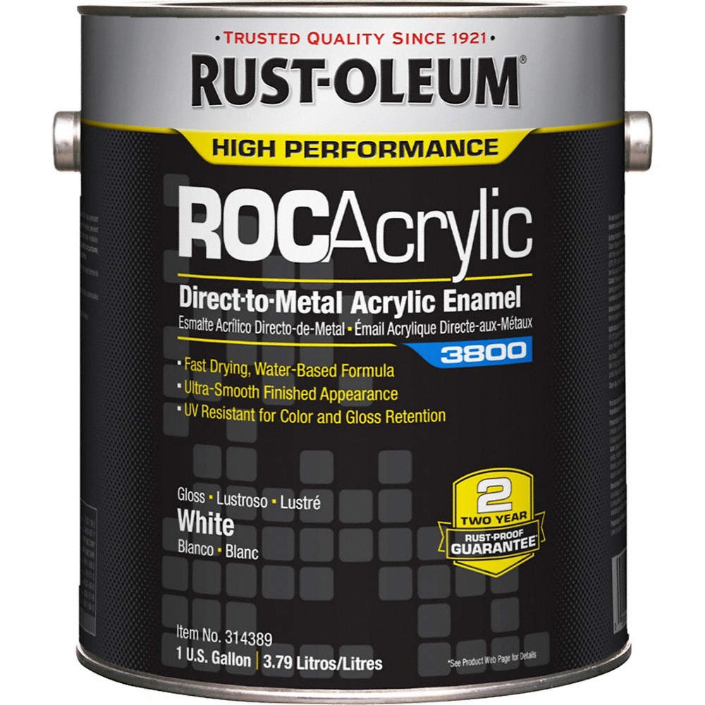 RUST-OLEUM 314389 Acrylic Enamel Coating,White,1 gal,Can 454H17