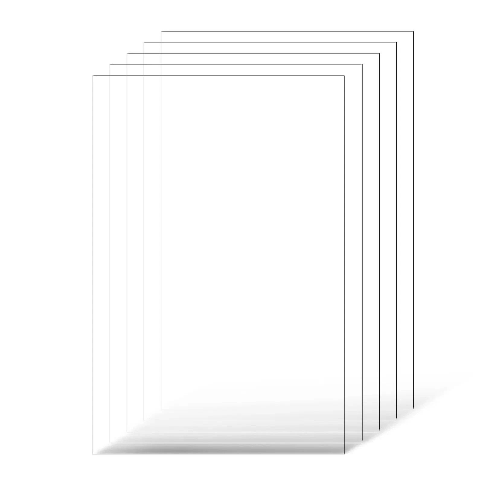 PET/Plexiglass Sheets, 5-Pack Plastic Sheet, 24 x 36 Inch 0.04 Inch Thick Transp
