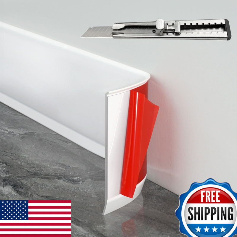 Fcsotsps Baseboard Trim 4 Inchw X 40 Feetl Flexible Baseboard Molding Trimself