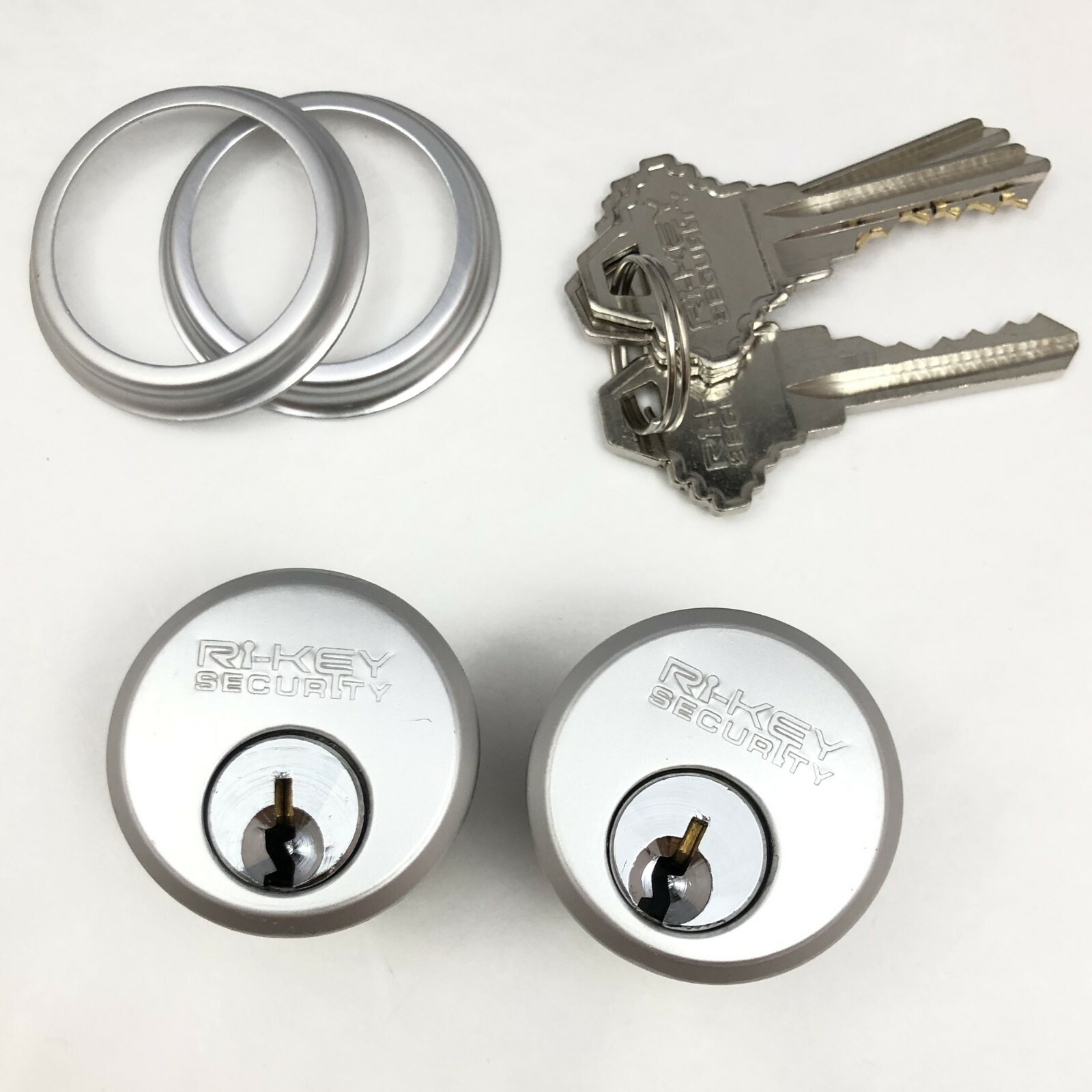 4 New Mortise Lock Cylinders 1″ for Store Front Door Adams Rite Brass & 3 Keys