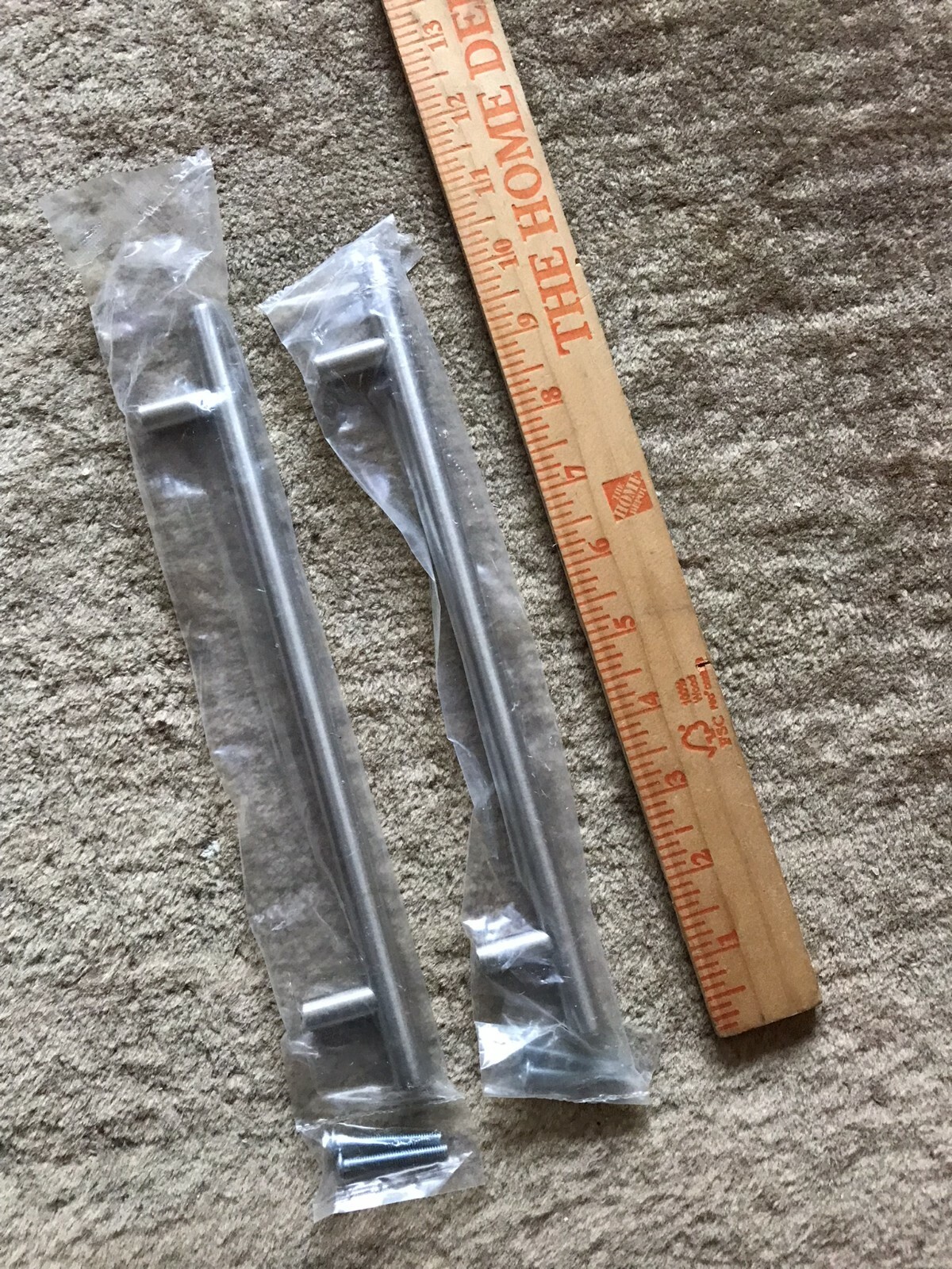 Pair of large Push and Pull metal Stainless steel Tubular Door Handles 10″L