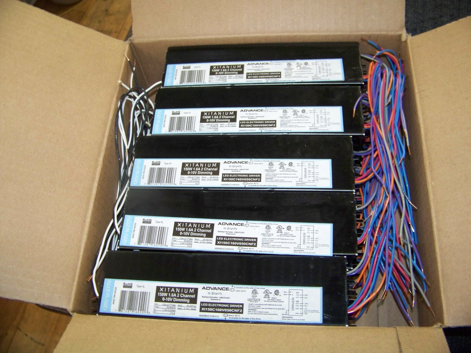 Lot of 10 Advance XIT Edge 150W X1-F 2CH. 1.6A 0.10V 120-277V Ballast LED