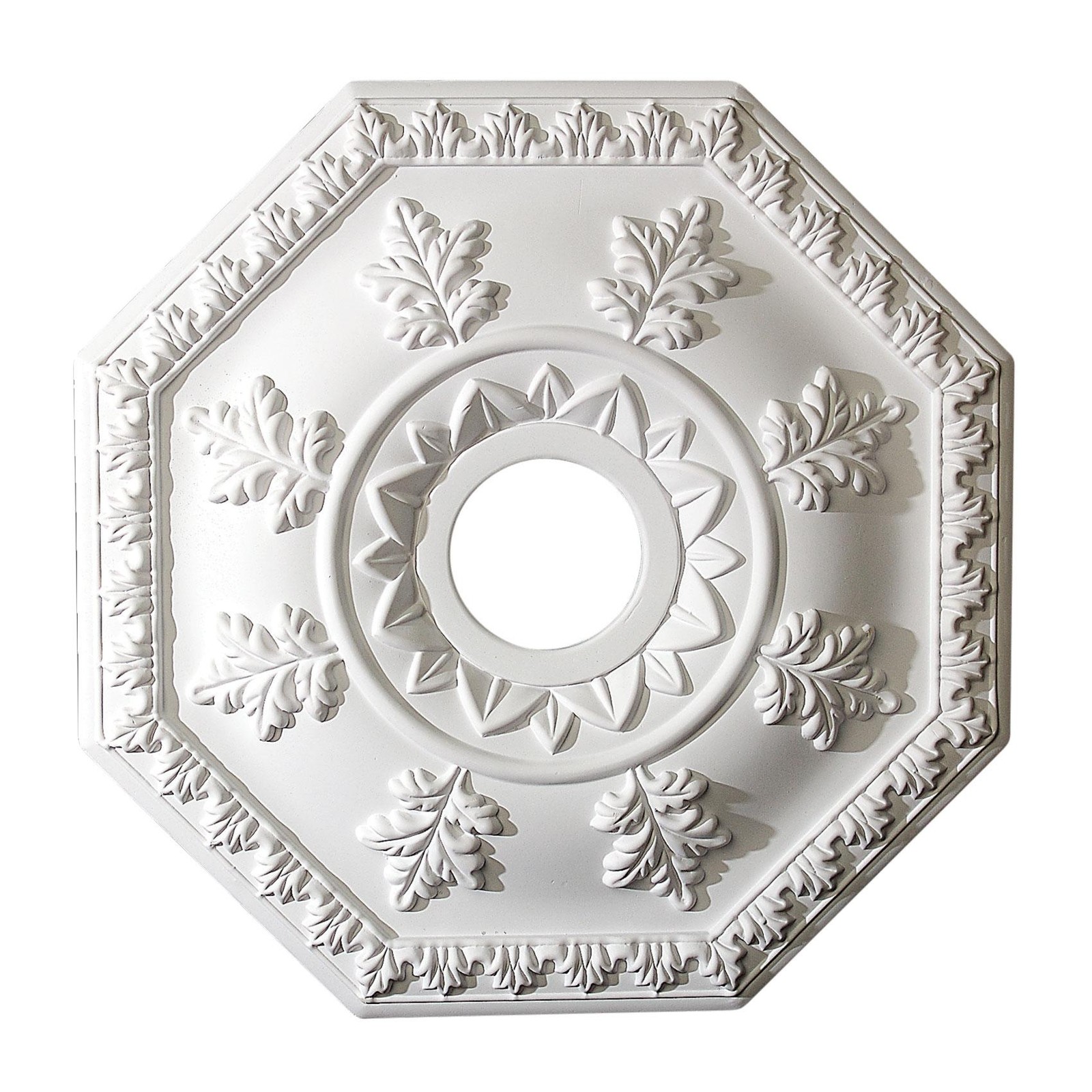 18 inch x 1-1/2 inch Leaf Polyurethane Ceiling Medallion Single Pack
