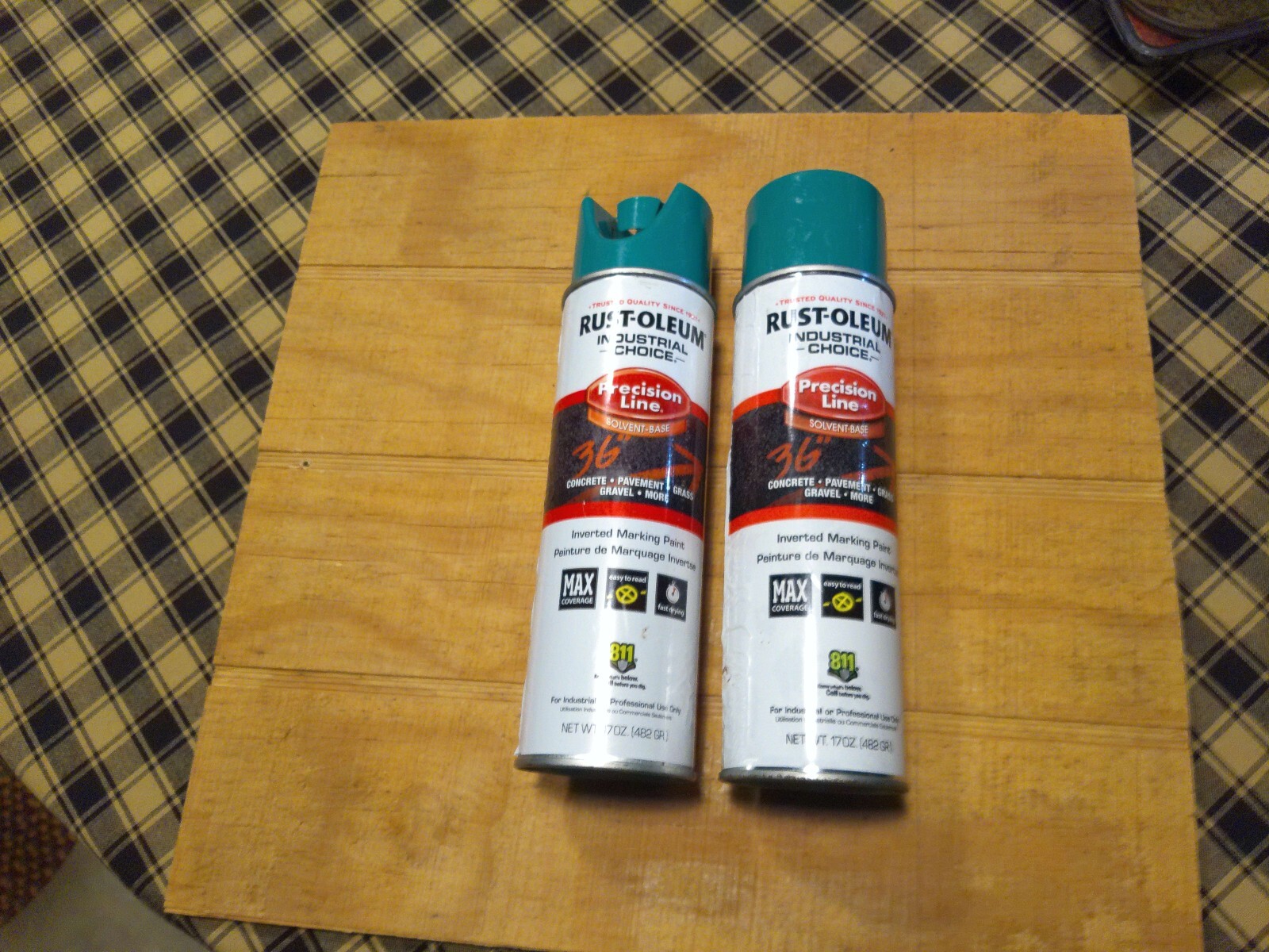 Rust-Oleum Industrial 1634838V Safety Green Spray Paint Inverted Marking 2 Cans